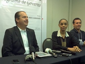 Eduardo Campos e Marina Silva participam de oficina sobre meio ambiente em SP (Foto: Clara Velasco)