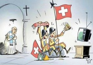 caricatura papa guarda suiça argentina suiça (Foto: Reprodução / Twitter)