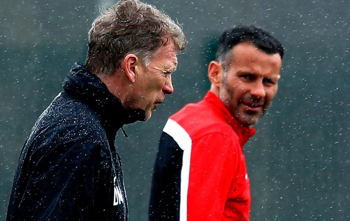 Treino Manchester United David Moyes e Giggs (Foto: REUTERS)