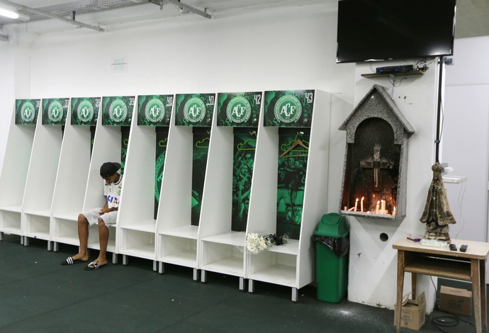 Vestiário Chapecoense (Foto: Reuters) Vestiário Chapecoense (Foto: Reuters)