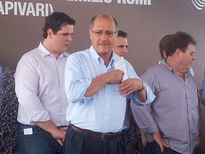 Governador Geraldo Alckmin (PSDB), em Capivari (Foto: Leandro Cardoso/G1)