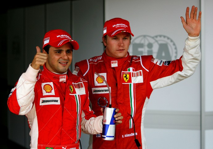 Massa e Raikkonen na Ferrari (Foto: Getty Images)