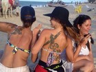 Em Fortaleza, Cacau Colluci e amigas exibem tattoos parecidas 