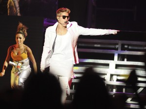 Justin Bieber se apresenta em Assunção, no Paraguai (Foto: Norberto Duarte/ AFP)