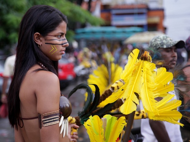 Índia da tribo Tapiaca Uhu, de São Luís (Foto: Diego Chaves/O Estado)