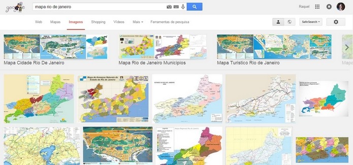 Google Imagens mostra grande variação de mapas impressos (Foto: Reprodução/Raquel Freire)