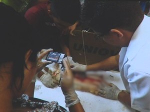 Professor usa coelhos em aula de anatomia e causa polêmica em escola estadual de Goiás (Foto: Reprodução/TV Anhanguera)