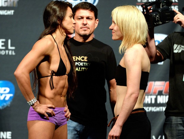Tina Lahdemaki X Claudia Gadelha Pesagem UFC  (Foto: Getty Images)