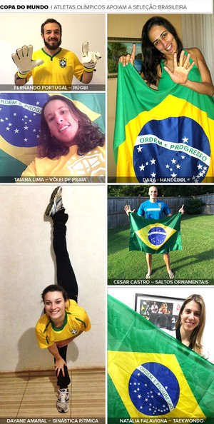 [COPA 2014] Atletas olímpicos vestem as cores do Brasil e entram na torcida pelo hexa