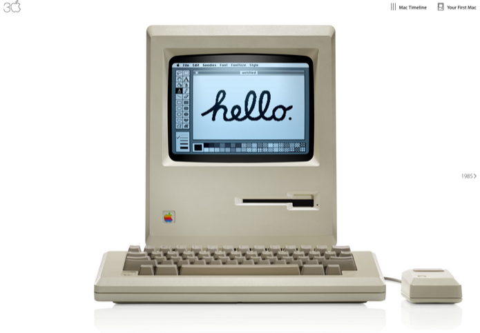 Apple cria site com vídeo para comemorar 30 anos do primeiro Macintosh (Foto: Reprodução/Apple 30 Years) (Foto: Apple cria site com vídeo para comemorar 30 anos do primeiro Macintosh (Foto: Reprodução/Apple 30 Years)) Apple cria site com vídeo para comemorar 30 anos do primeiro Macintosh (Foto: Reprodução/Apple 30 Years) (Foto: Apple cria site com vídeo para comemorar 30 anos do primeiro Macintosh (Foto: Reprodução/Apple 30 Years))