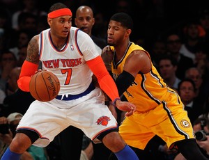Basquete NBA - Indiana Pacers v New York Knicks, Carmelo Anthony, Paul George (Foto: Getty Images)