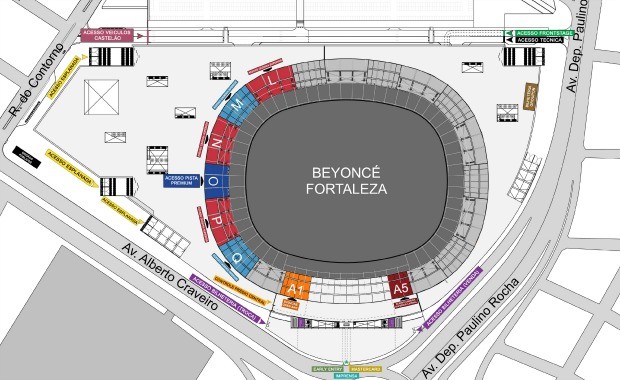 Portões de acesso à Arena Castelão para show de Beyoncé (Foto: ArteProduções/Divulgação)