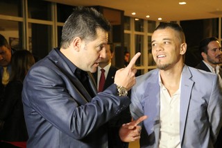 Técnico do Inter Argel e D'Alessandro no Lance de Craque (Foto: Eduardo Deconto/GloboEsporte.com)