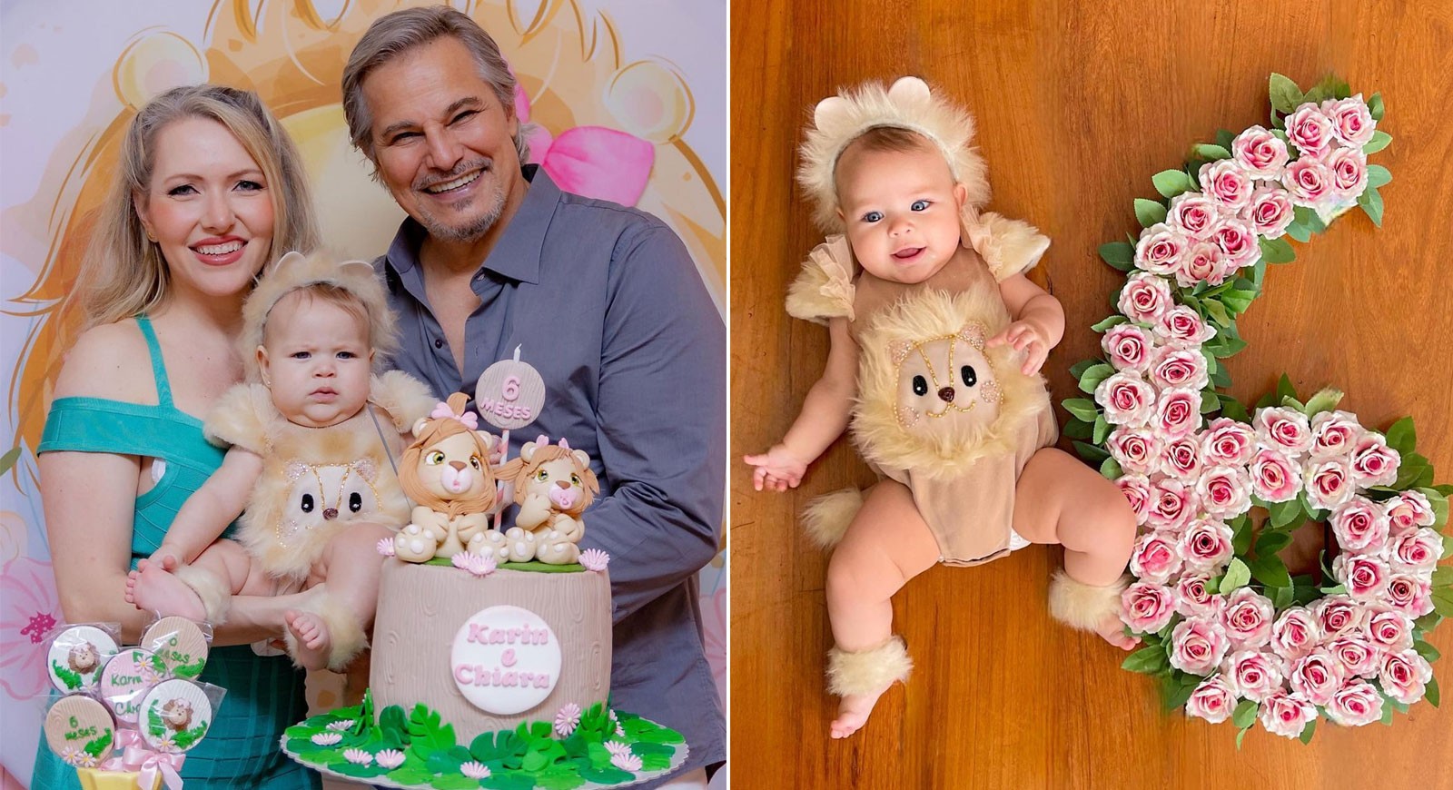 Karin Roepke comemora seis meses da filha com Edson Celulari e família (Foto: Reprodução/Instagram @gemoraesfotografia )
