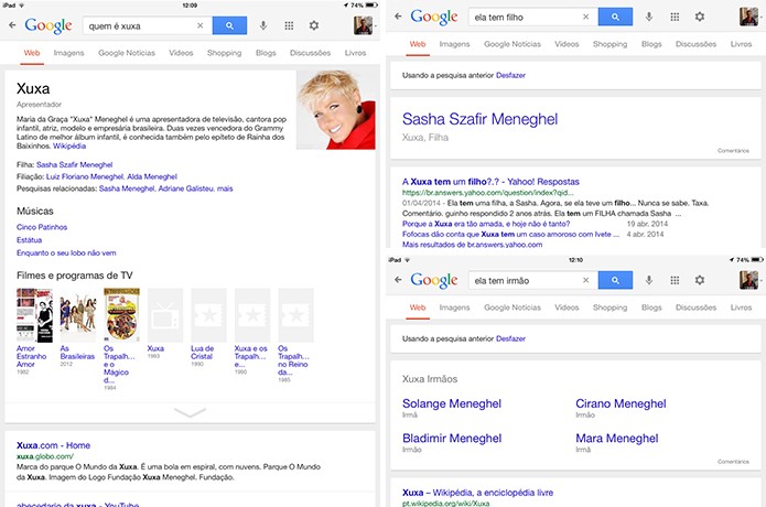 Google agora também é capaz de refinar pesquisas com base na última pergunta do usuário (Foto: Reprodução/Elson de Souza)
