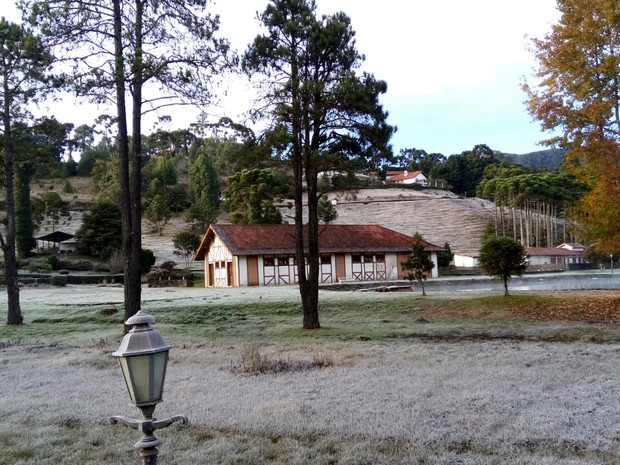 Monte Verde volta a registrar temperatura negativa no Sul de Minas (Foto: Reprodução Whatsapp)