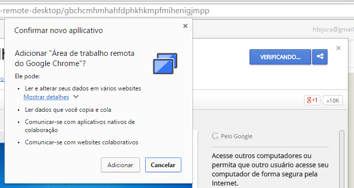 Instale o aplicativo de área de trabalho remota no Chrome (Foto: Reprodução/Helito Bijora)