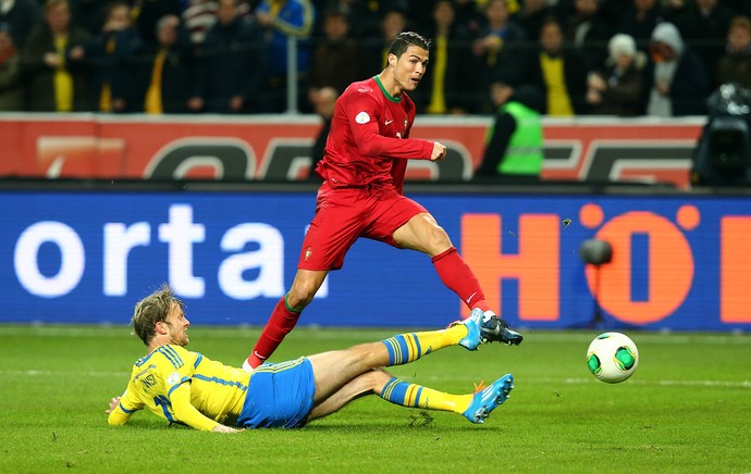 Cristiano Ronaldo marca, Suecia x Portugal (Foto: Getty Images)