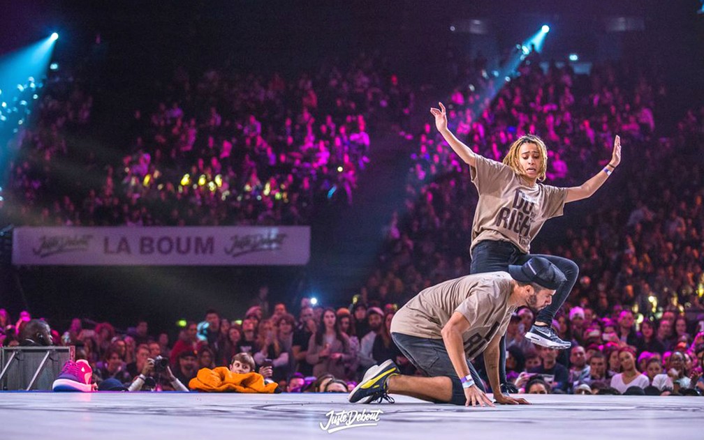 O brasileiro Israel Alves e a australiana Nadiah Idris ganharam o primeiro lugar na categoria dancehall do campeonato internacional Juste Debout (Foto: Juste Debout/Divulgação)