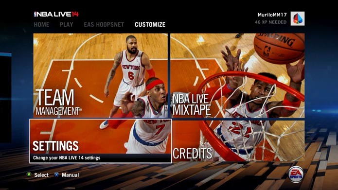 NBA Live 14: como personalizar as regras do game (Foto: Reprodução/Murilo Molina)