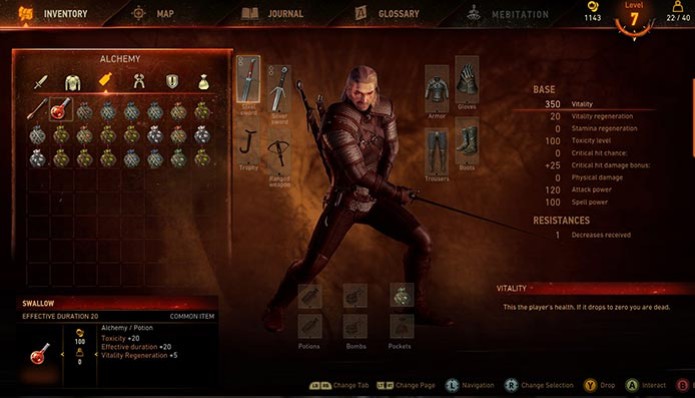 Geralt pode personalizar seus equipamentos e armas (Foto: Divulgação)