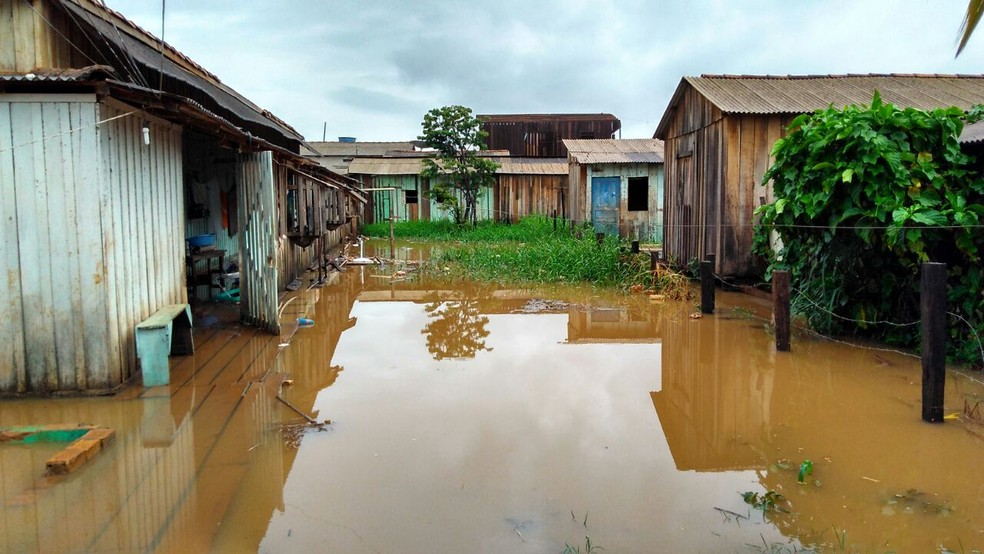 Comunidade alagada após chuva em Altamira; cidade paraense lidera rankig dos municípios mais violentos do Brasil (Foto: Mário de Paula / TV Liberal)