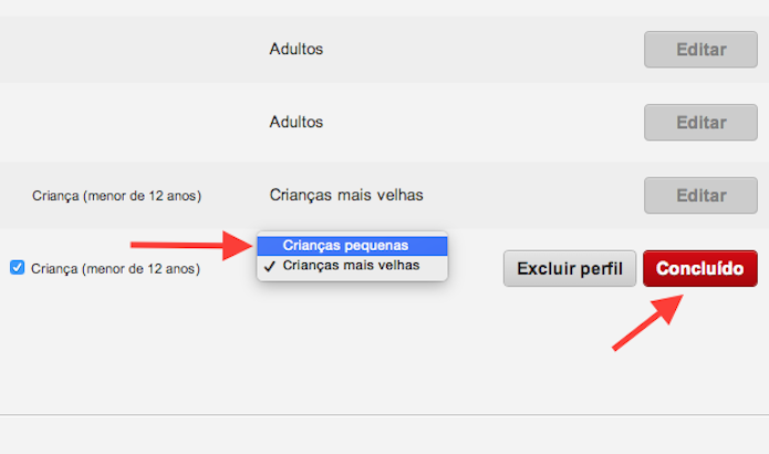 Alterando a faixa de idade da criança no perfil do Netflix (Foto: Reprodução/Marvin Costa)