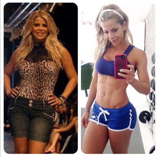 Karina Bacchi: antes e depois (Foto: Instagram)