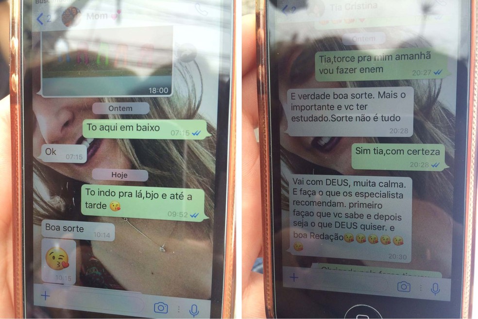 Paola Marchesete recebeu mensagens de boa sorte da mãe e recomendações de uma tia (Foto: Paula Paiva Paulo/ G1)
