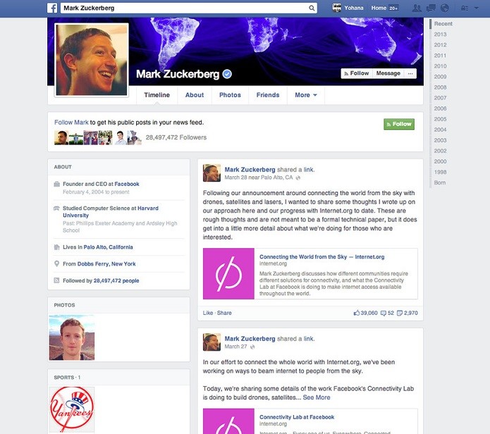 2014: perfil fica menos social (Foto: Divulgação/Facebook NewsRoom)