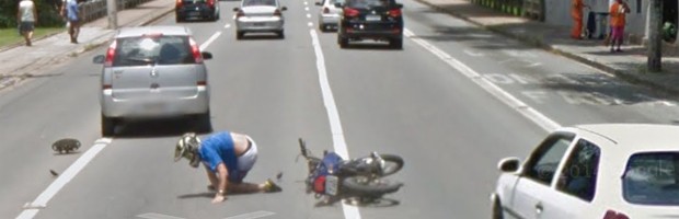 Google Maps flagrou acidente de moto em Blumenau, SC (Foto: Reprodução/Google)