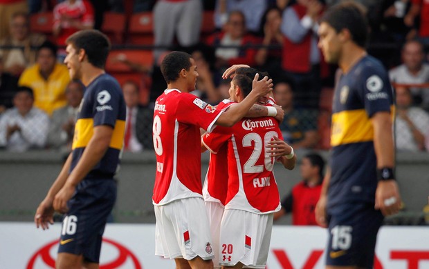 comemoração gol Toluca x Boca juniors (Foto: Reuters)