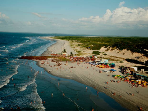 Vista aérea da Praia da Princesa, em Algodoal (Foto: Henrique Felício/O Liberal)