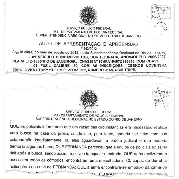 ANTIAÉREA Acima, reprodução de documentos da PF sobre a metralhadora apreendida (abaixo) em poder de traficantes, com capacidade de derrubar helicópteros (Foto: reprodução)