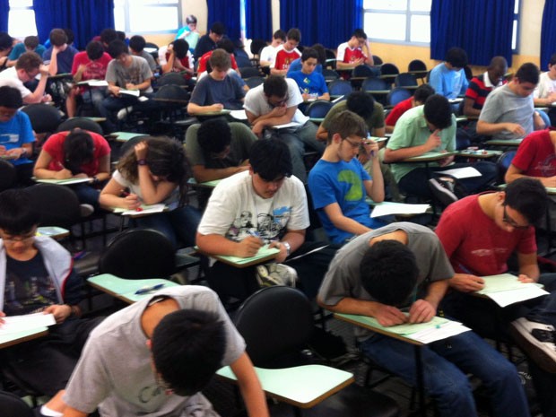 Estudantes fazem prova da OBM (Foto: Divulgação/OBM)