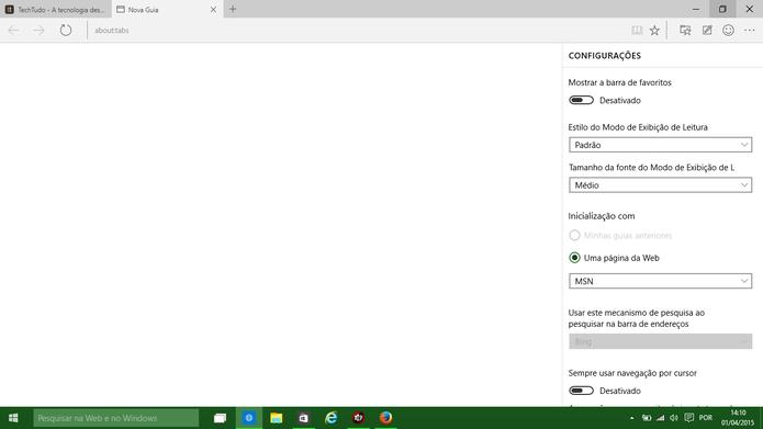 Spartan pode permitir no futuro que usuário substitua o Bing pelo Google (Foto: Reprodução/Elson de Souza)