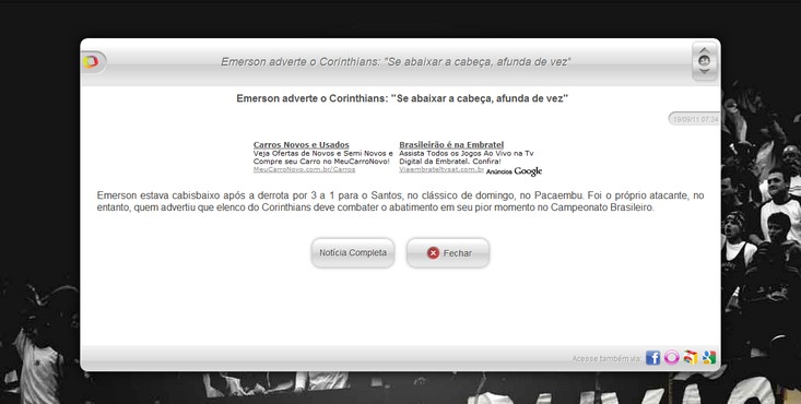 screenshot de Timão News