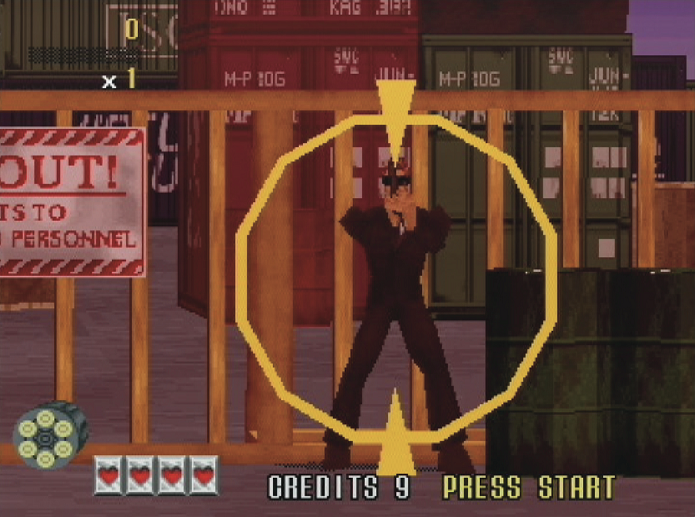 GoldenEye 007: Game seguiria a fórmula de Virtual Cops, da Sega, com jogabilidade sobre trilhos. (Foto: Reprodução/ retrogamer.net)