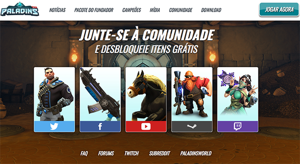 Como conseguir campeões e skins grátis no game Paladins 2