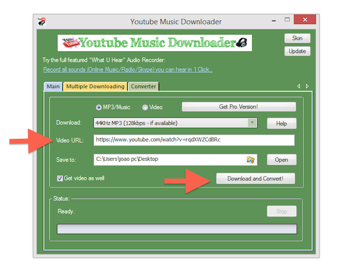 Interface do YouTube Music Downloader (Foto: Reprodução/Marvin Costa) (Foto: Interface do YouTube Music Downloader (Foto: Reprodução/Marvin Costa))