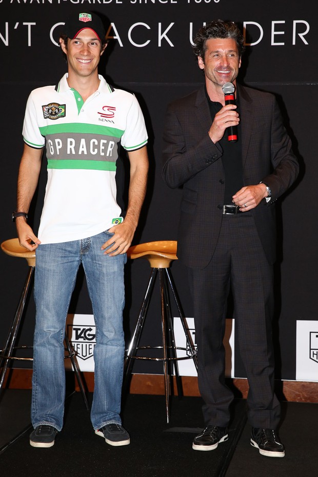 Bruno Senna e Patrick Dempsey em evento em São Paulo (Foto: Manuela Scarpa/PhotoRio News)