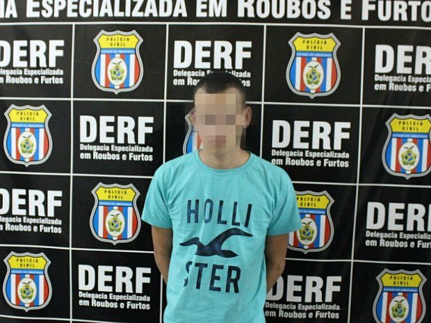 Suspeito foi preso pela Polícia Civil em aeroporto no Amazonas (Foto: Divulgação/Polícia Civil)