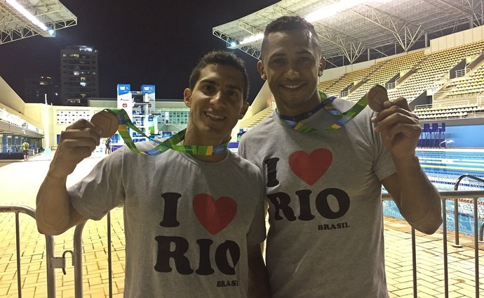 Evento-teste Copa do Mundo de saltos ornamentais mexicanos Rommel Pacheco e Jahir Ocampo camisa Rio (Foto: Carol Delmazo / Brasil 2016)