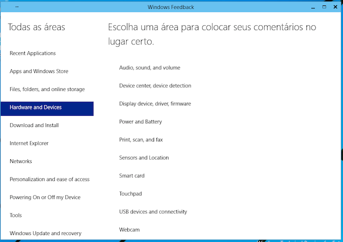 Fale diretamente com a Microsoft com o Windows Feedback (Foto: Reprodução/Edivaldo Brito)