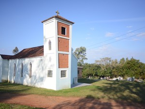 Uma das únicas paróquias de Arroio do Padre, RS (Foto: Luiza Carneiro/G1)