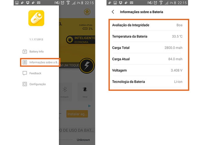 Veja mais informações sobre a bateria do seu celular Android (Foto: Reprodução/Barbara Mannara)