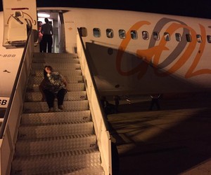 Foto tirada pelo marido de Katya, Ricardo, enquanto ela embarcava no avião (Foto: Arquivo pessoal)