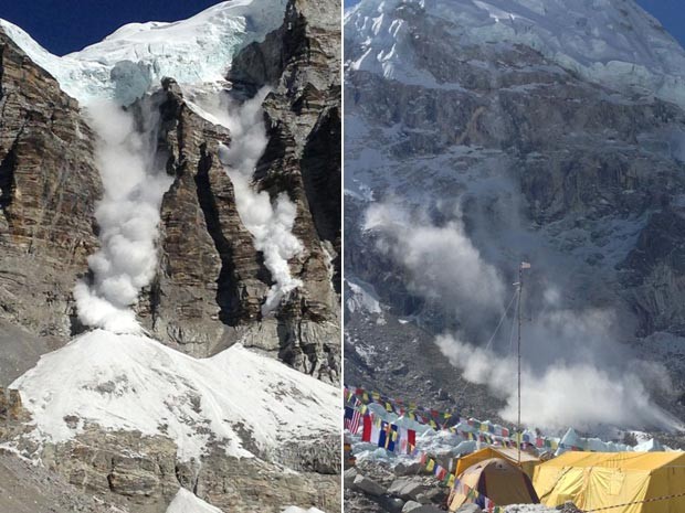 Avalanche são relativamente comuns no Everest (Foto: Marcelo Rabelo/Divulgação)