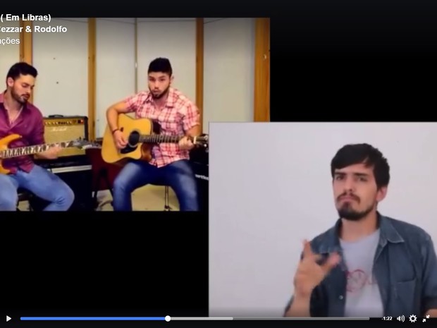 Primeira música traduzida em libras, Anjos, já teve mais de 28 mil visualizações, lavras (Foto: Reprodução/Facebook/Cezzar e Rodolfo) Primeira música traduzida em libras, Anjos, já teve mais de 28 mil visualizações, lavras (Foto: Reprodução/Facebook/Cezzar e Rodolfo)