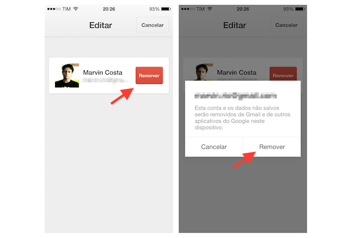 Removendo uma conta do Gmail no iPhone (Foto: Reprodução/Marvin Costa)
